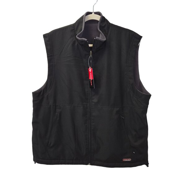 NWT Grand Slam Full Zip Reversible Fleece Vest in Caviar Size Large - Picture 1 of 11